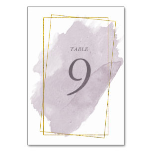 Carte de table Dusty Gold et Mauve Mariage