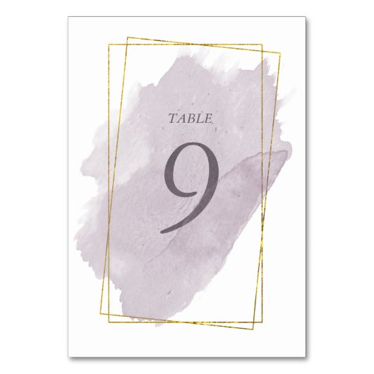 Carte de table Dusty Gold et Mauve Mariage (Dos)