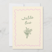 Carte de table écrite à la main avec amour en fleu (Devant)