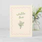 Carte de table écrite à la main avec amour en fleu (Debout devant)