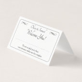 Carte de table - Écrivez le nom - avec des message (Front)