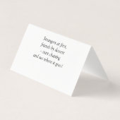 Carte de table - Écrivez le nom - avec des message (Back)