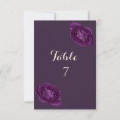 Carte de table Élégant Chic Roses Violettes (Devant)