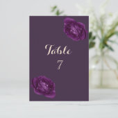 Carte de table Élégant Chic Roses Violettes (Debout devant)