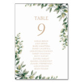 Carte de table élégante aux feuilles d'eucalyptus (Dos)