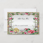 Carte de table élégante avec des roses rouges rust (Devant)