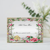 Carte de table élégante avec des roses rouges rust (Debout devant)