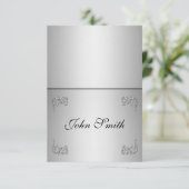 Carte de table élégante avec nom - tourbillon arge (Debout devant)