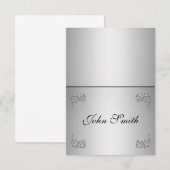 Carte de table élégante avec nom - tourbillon arge (Devant / Derrière)