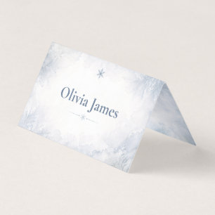 Carte de table élégante bleu givré hivernal intemp