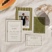 Carte de table élégante de mariage vert olive tosc