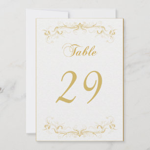 Carte de Table Élégante en Or pour la Mariée