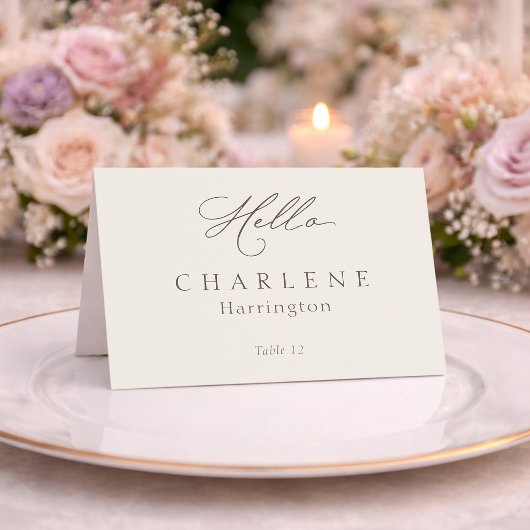 Carte de Table Élégante Minimaliste de Mariage