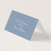 Carte de table élégante poussiéreuse bleu classiqu (Back)