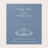 Carte de table élégante poussiéreuse bleu classiqu (Outside Unfolded)