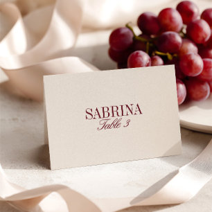 Carte de table élégante rétro ivoire pour mariage