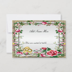 Carte de table élégante rustique aux roses rouges