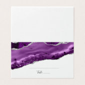 Carte de table élégante violette argentée pliée (Outside Unfolded)