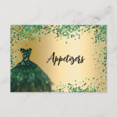 Carte de table Emerald green gold party (Devant)