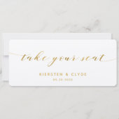 Carte de table en calligraphie dorée pour mariage (Devant)