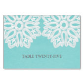 Carte de table en dentelle turquoise (Devant)