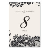 Carte de table en dentelle vintage noire (Dos)