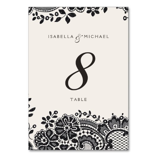 Carte de table en dentelle vintage noire (Par défaut)