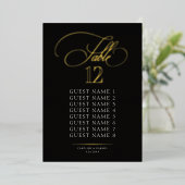 Carte de table en écriture calligraphique (Debout devant)