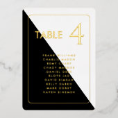 Carte de table en feuille véritable noir et blanc  (Recto)
