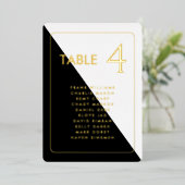 Carte de table en feuille véritable noir et blanc  (Debout devant)