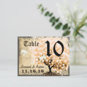 Carte de table en forme d'arbre à feuilles en cœur (Debout devant)