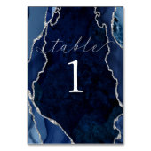 Carte de table en marbre, agate et argent Navy (Dos)