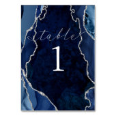 Carte de table en marbre, agate et argent Navy (Par défaut)