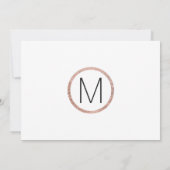 Carte de table en rose gold faux chic (Dos)