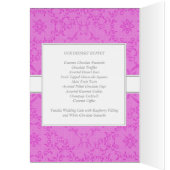 Carte de table et carte de menu de la réception de (Intérieur (Gauche))