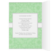 Carte de table et carte de menu de la réception de (Intérieur (Gauche))