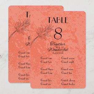 Carte de table et de nom Tangerine et Noir