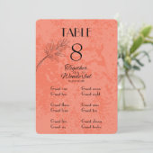 Carte de table et de nom Tangerine et Noir (Debout devant)