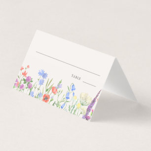 Carte de table et de placement de mariage aux fleu