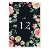 carte de table fleur élégante bleu marine bloom de (Par défaut)