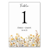 Carte de table fleur sauvage thème botanique nom c (Dos)