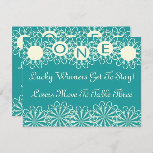 Carte de table Fleurs Bunco #1 (Devant / Derrière)