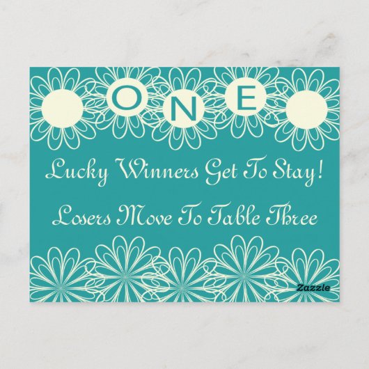 Carte de table Fleurs Bunco #1 (Dos)