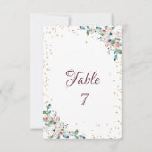 Carte de table Fleurs Diamants Or (Devant)
