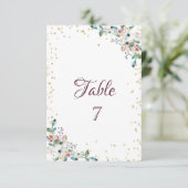 Carte de table Fleurs Diamants Or (Debout devant)