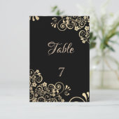 Carte de table Fleurs d'or Élégant Chic (Debout devant)