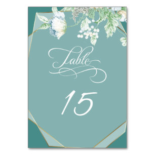 Carte de table Fleurs sauvages et baies géométri