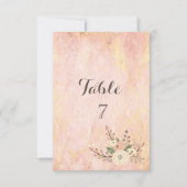 Carte de table florale élégante chic Rose Marble (Devant)