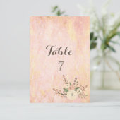 Carte de table florale élégante chic Rose Marble (Debout devant)