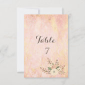 Carte de table florale élégante chic Rose Marble (Dos)